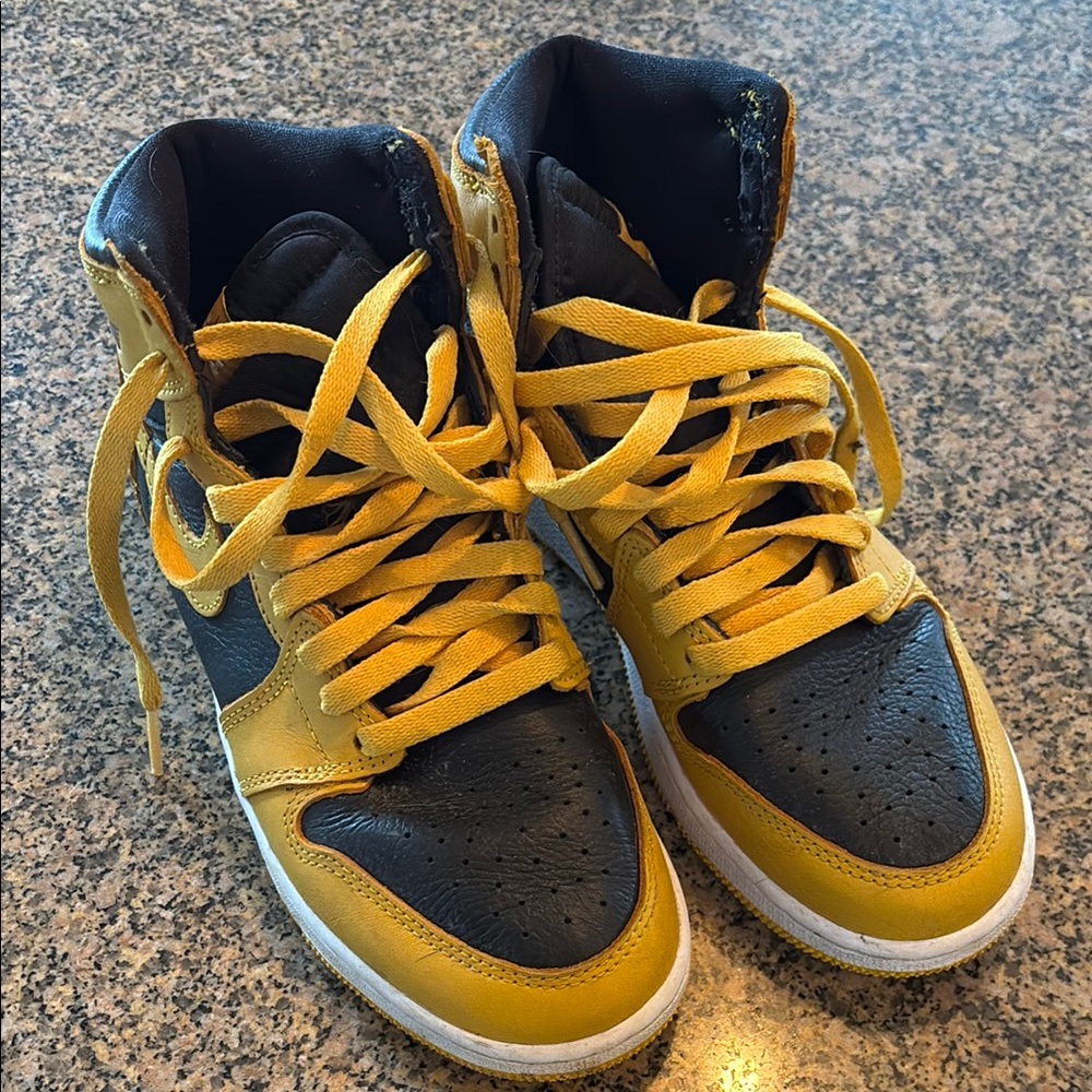 Yellow and Black Jordans size 5.5 kids
